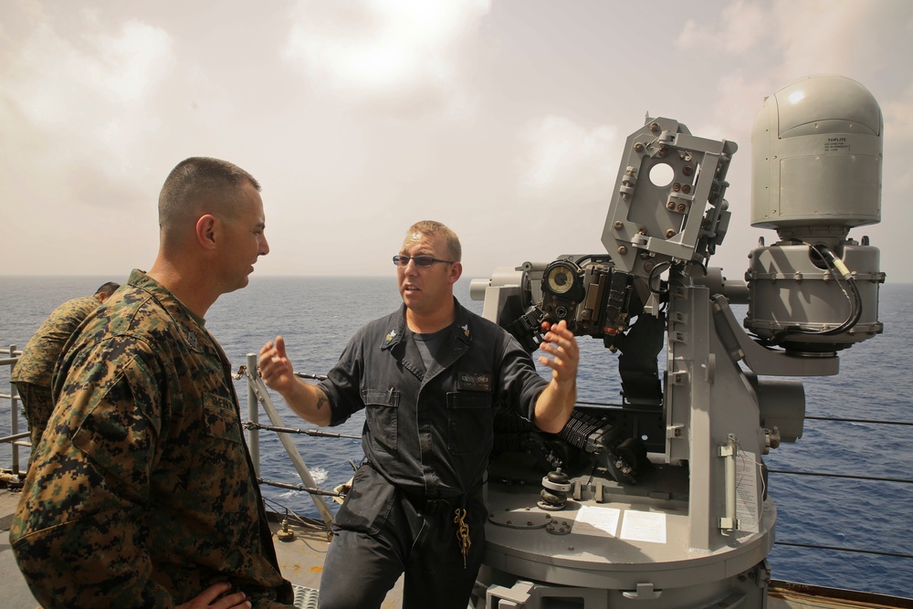 SPMAGTF-SC leaders learn more about the USS Gunston Hall