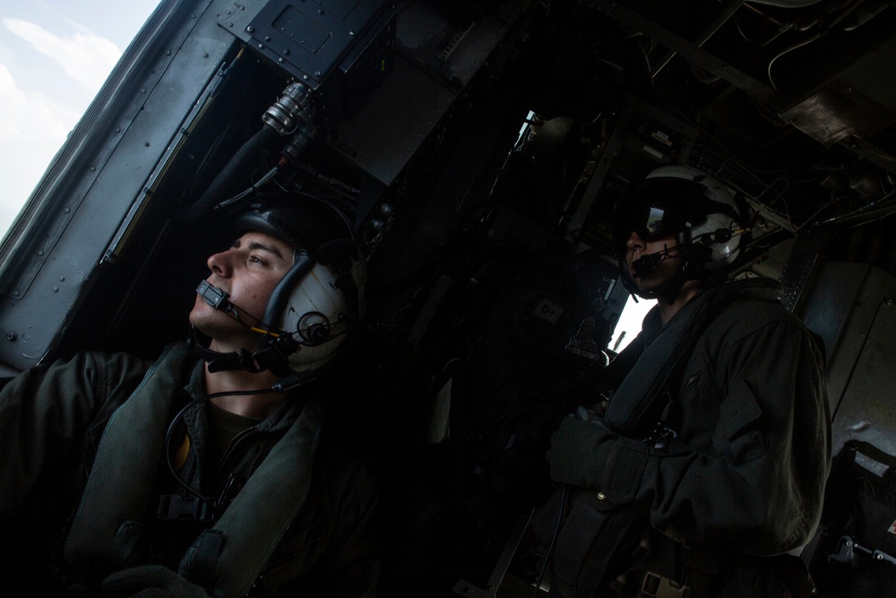 SPMAGTF-SC Marines fly over Flores, Guatemala