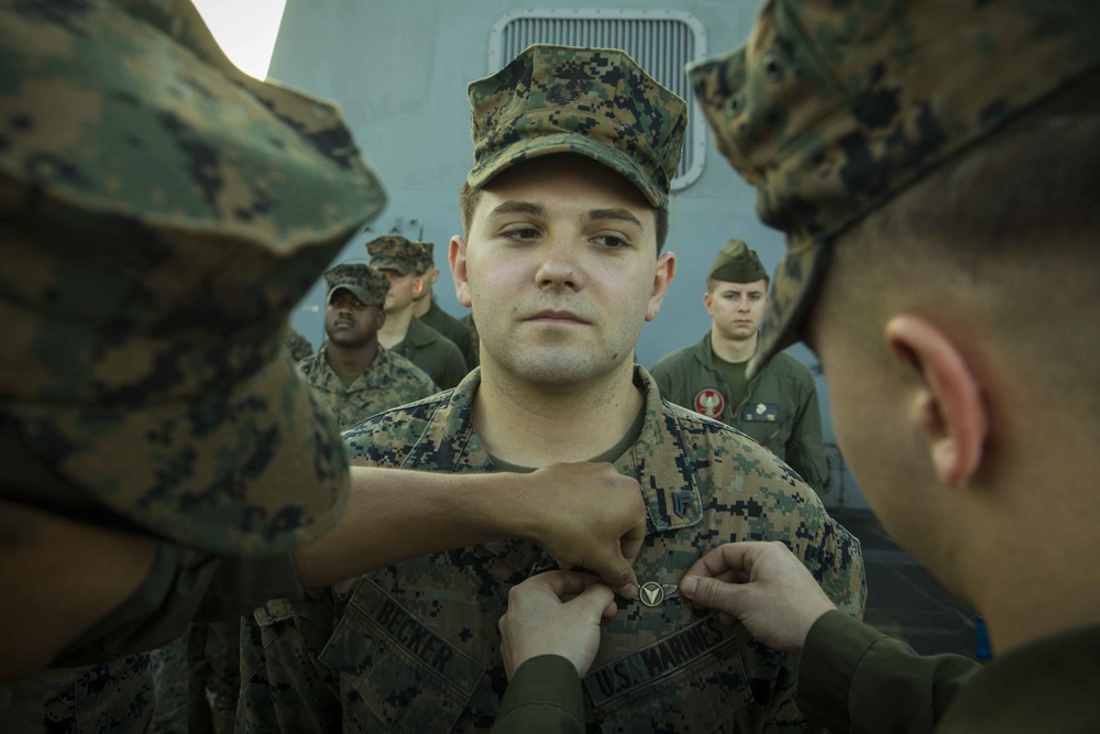 ACE Marines pin on UAS wings