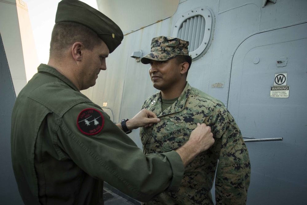 ACE Marines pin on UAS wings