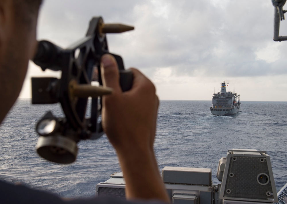 USS Lake Champlain (CG 57) Conducts Replenishment-at-Sea With USNS Rappahannock (T-AO 204)