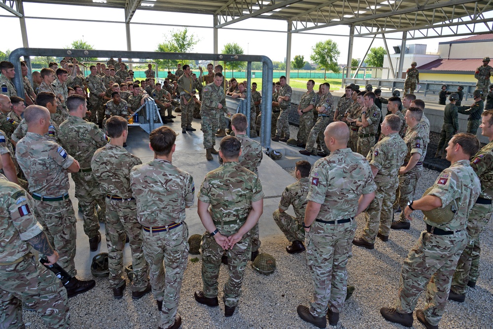 Multinational Airborne Refresher Training at Caserma Del Din, Vicenza, Italy, July 18, 2018.