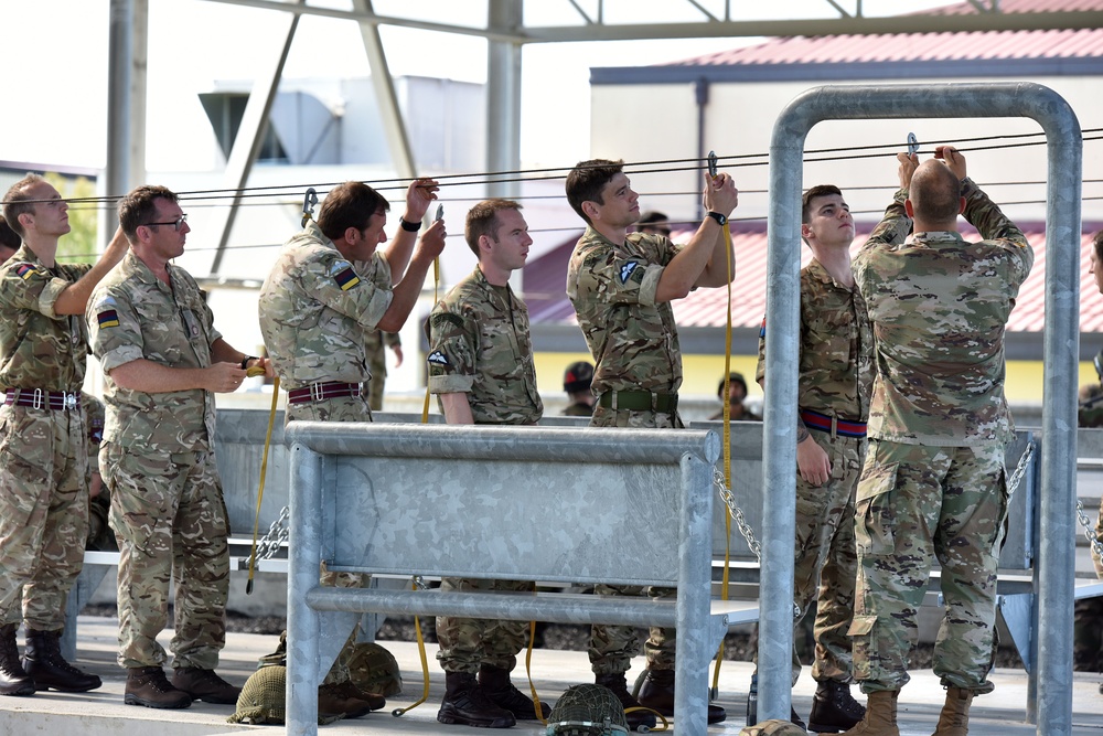 Multinational Airborne Refresher Training at Caserma Del Din, Vicenza, Italy, July 18, 2018.