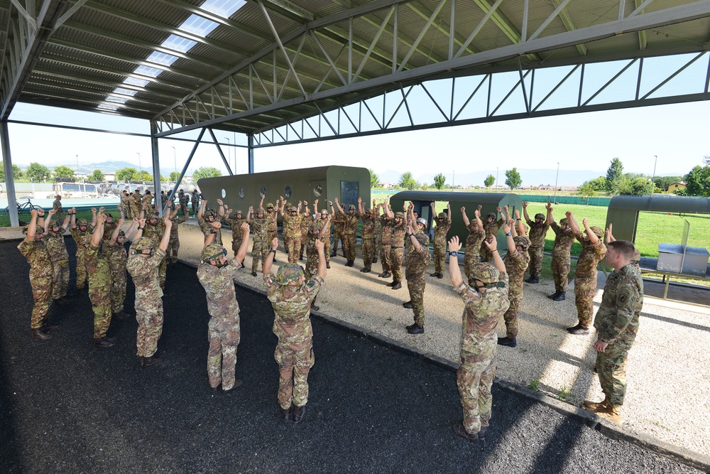 Multinational Airborne Refresher Training at Caserma Del Din, Vicenza, Italy, July 18, 2018.