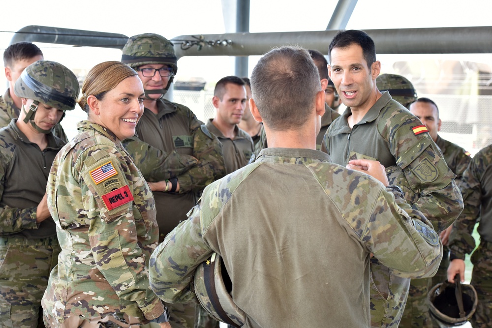 Multinational Airborne Refresher Training at Caserma Del Din, Vicenza, Italy, July 18, 2018.