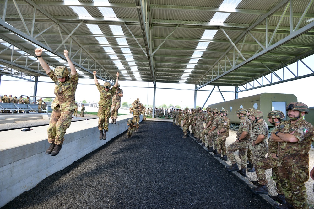 Multinational Airborne Refresher Training at Caserma Del Din, Vicenza, Italy, July 18, 2018.