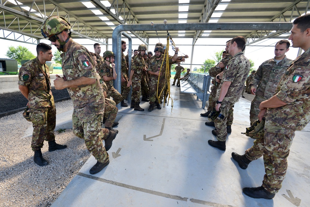 Multinational Airborne Refresher Training at Caserma Del Din, Vicenza, Italy, July 18, 2018.