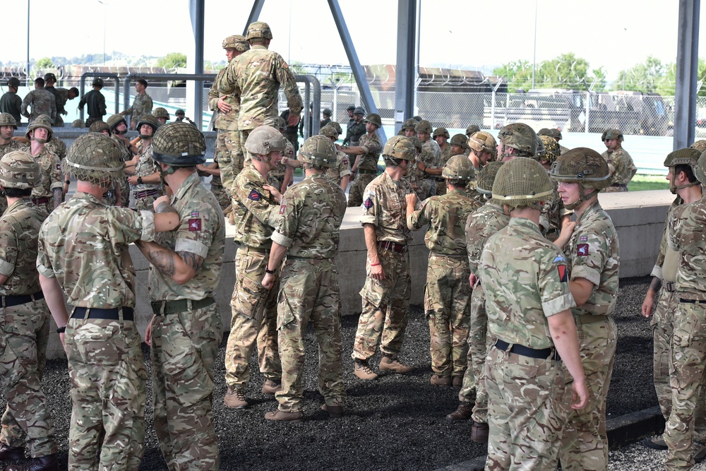 Multinational Airborne Refresher Training at Caserma Del Din, Vicenza, Italy, July 18, 2018.