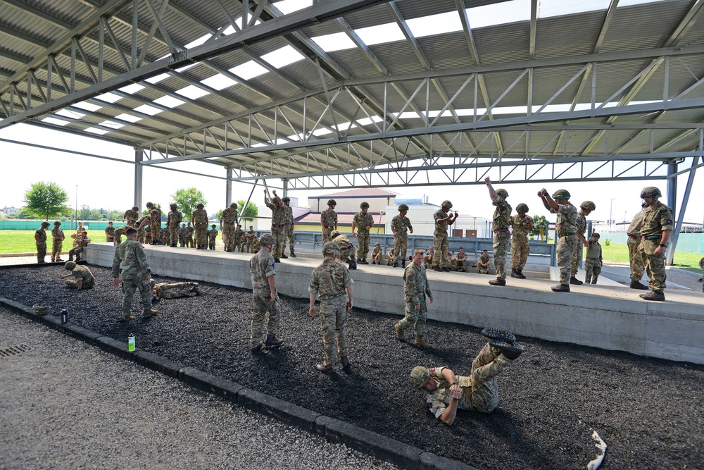 Multinational Airborne Refresher Training at Caserma Del Din, Vicenza, Italy, July 18, 2018.