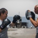 Sparring for exercise on USS Jason Dunham (DDG 109)