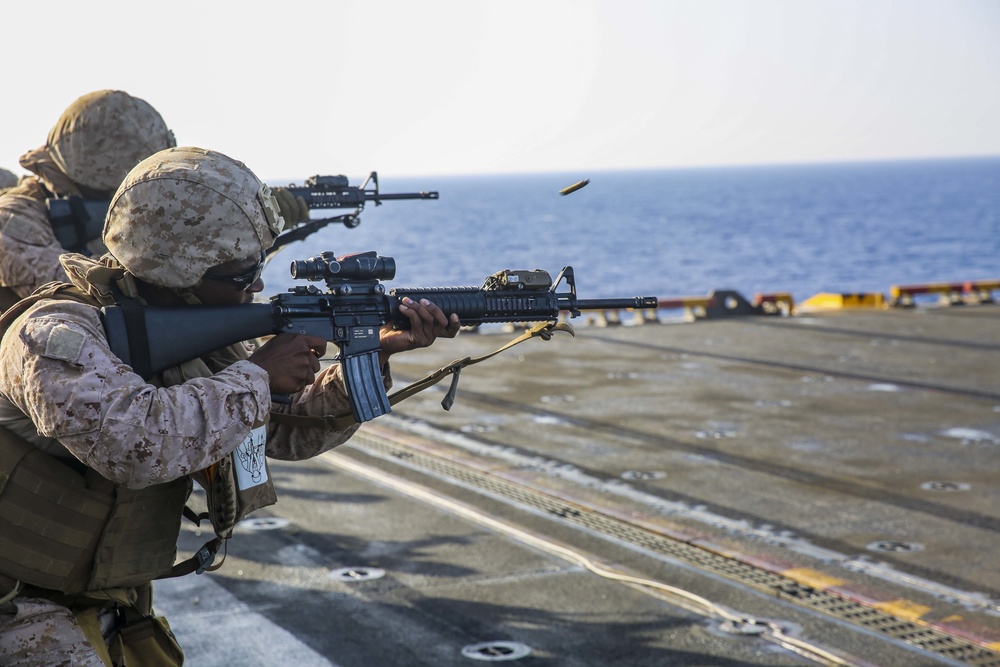 CLB 26 Marines conduct Combat Marksmanship Program (CMP) deck shoot