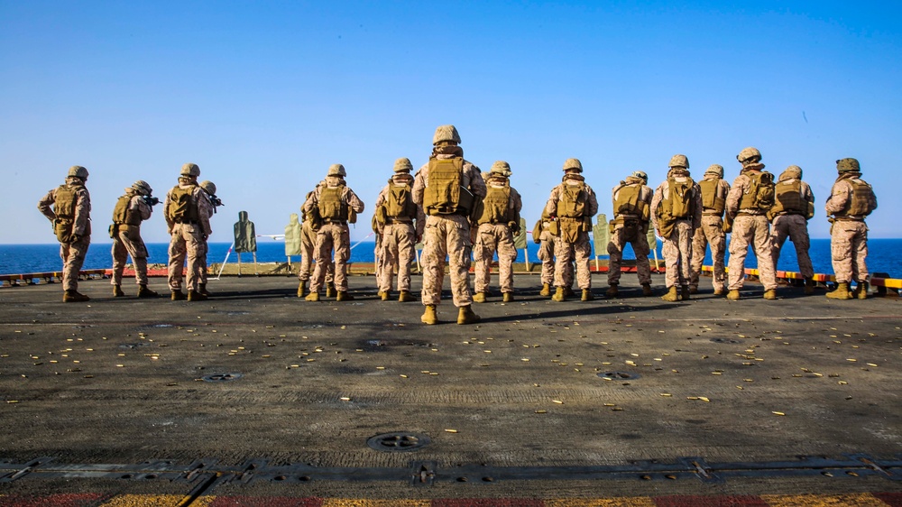 CLB 26 Marines conduct Combat Marksmanship Program (CMP) deck shoot