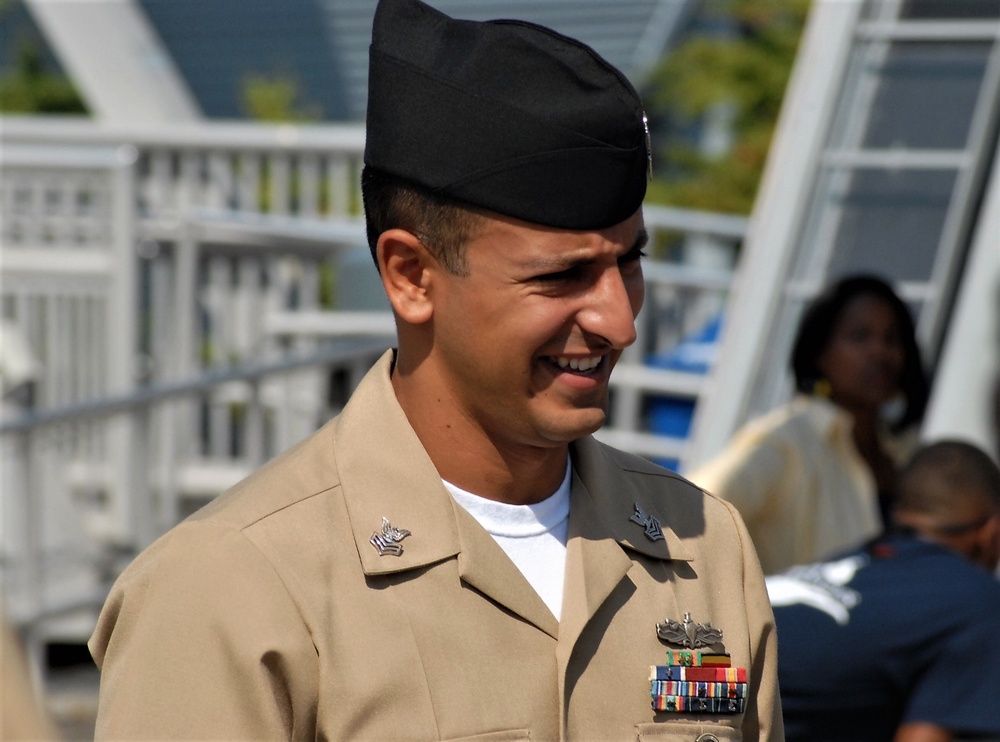 Naval Museum hosts a re-enlistment aboard the USS Wisconsin