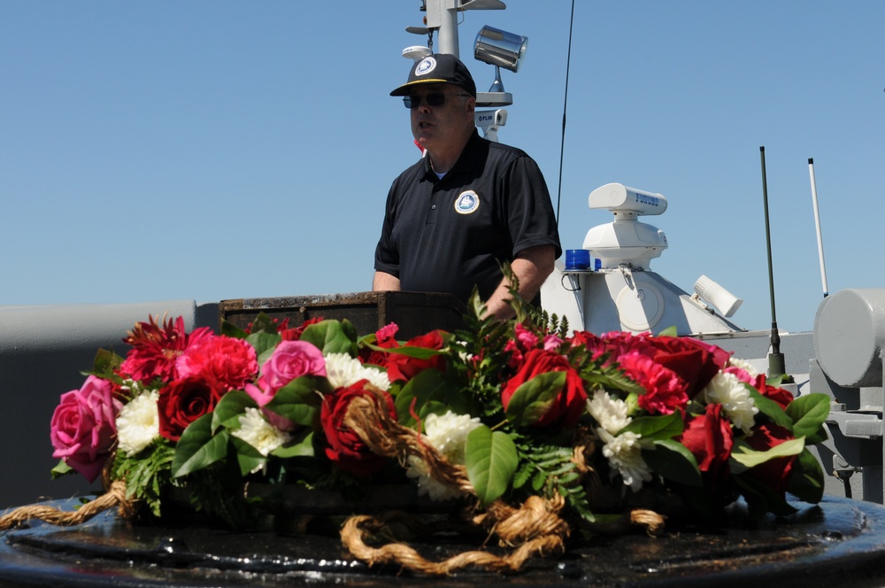 U.S. Navy commemorates the 100th anniversary of the sinking of the USS San Diego (ACR 6) with a wreath laying ceremony.