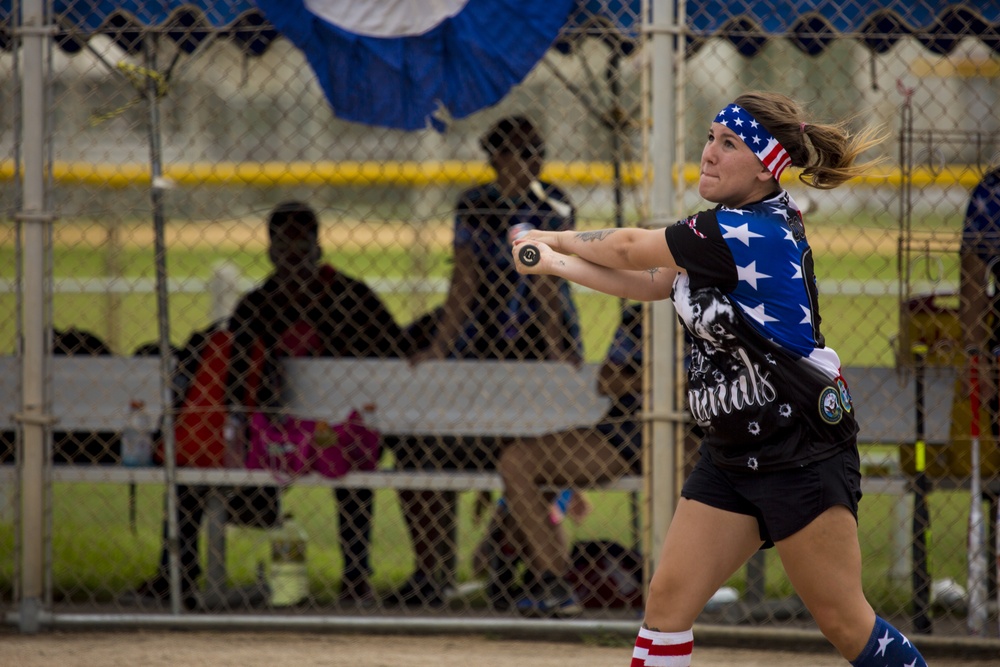 Service members compete in Firecracker Softball Tournament