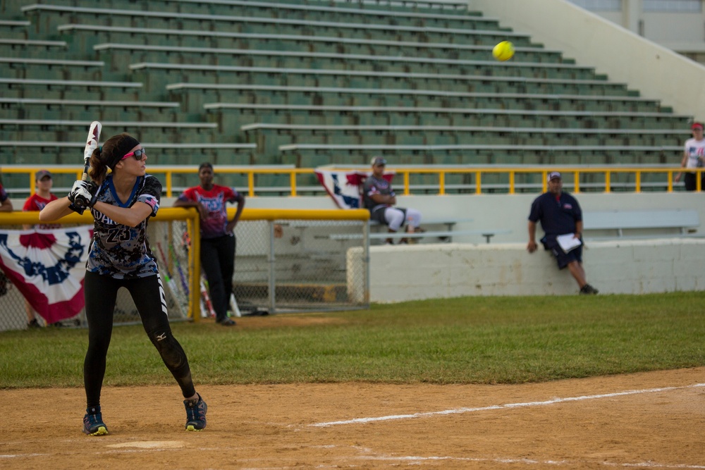 Service members compete in Firecracker Softball Tournament