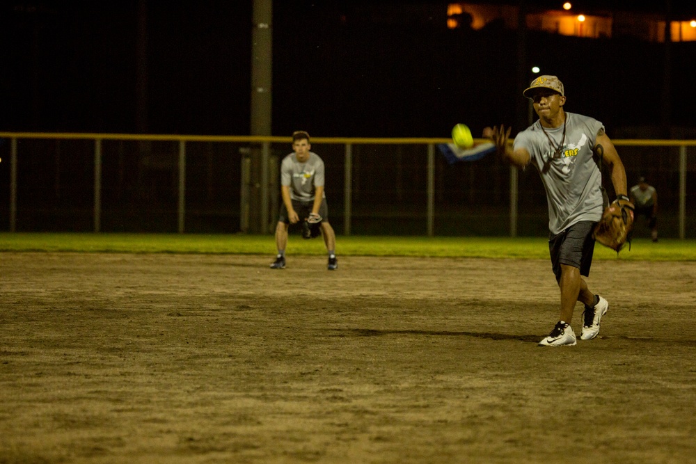 Service members compete in Firecracker Softball Tournament