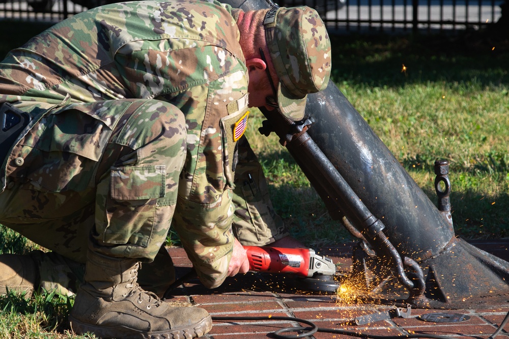MDNG soldiers remove trench mortar for restoration