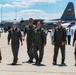 Air National Guard aeromedical flight crew walk off the flightline