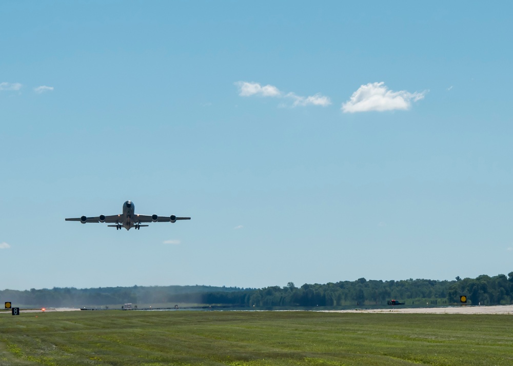 A KC-135 Stratotanker takes off