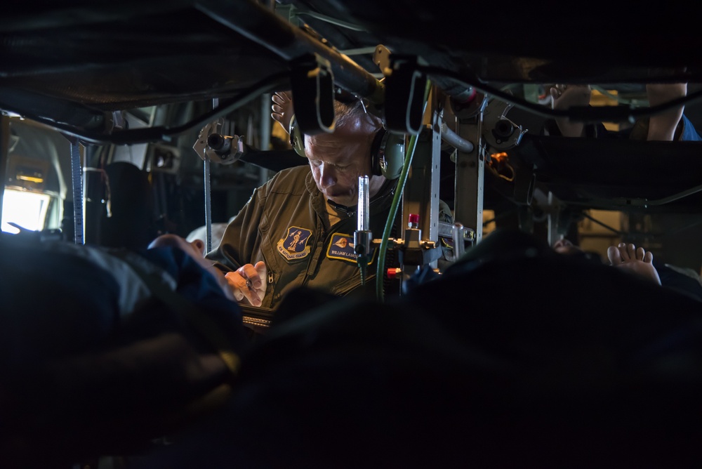 A flight nurse creates a simulated scenario