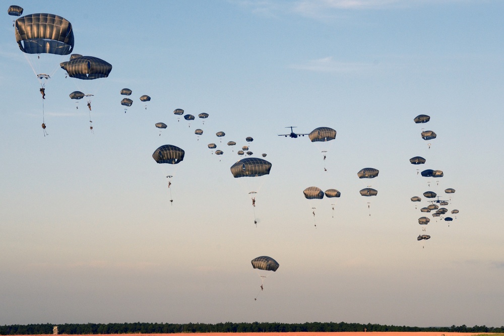 Paratroopers land on Holland DZ during Operation Devil Storm