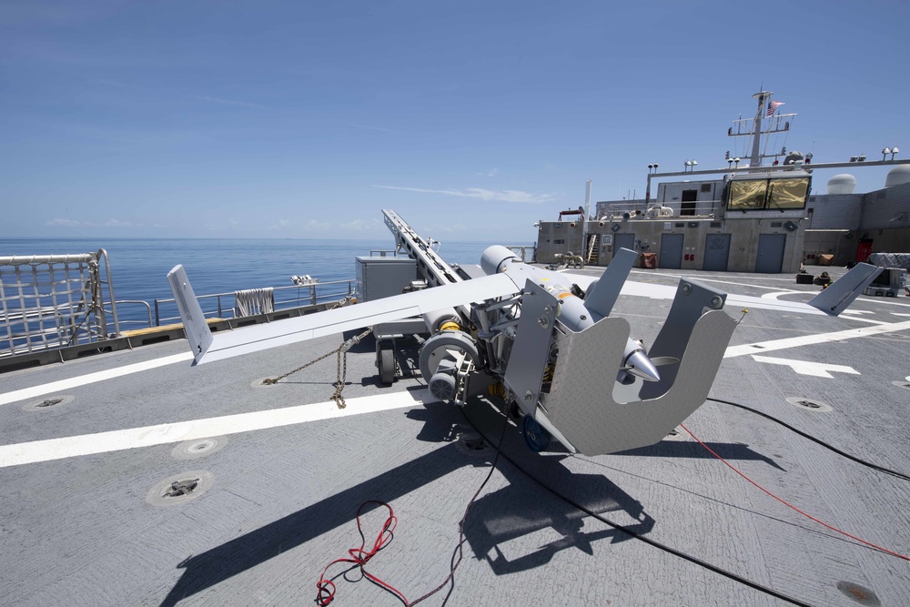 USNS Spearhead Scan Eagle Launch