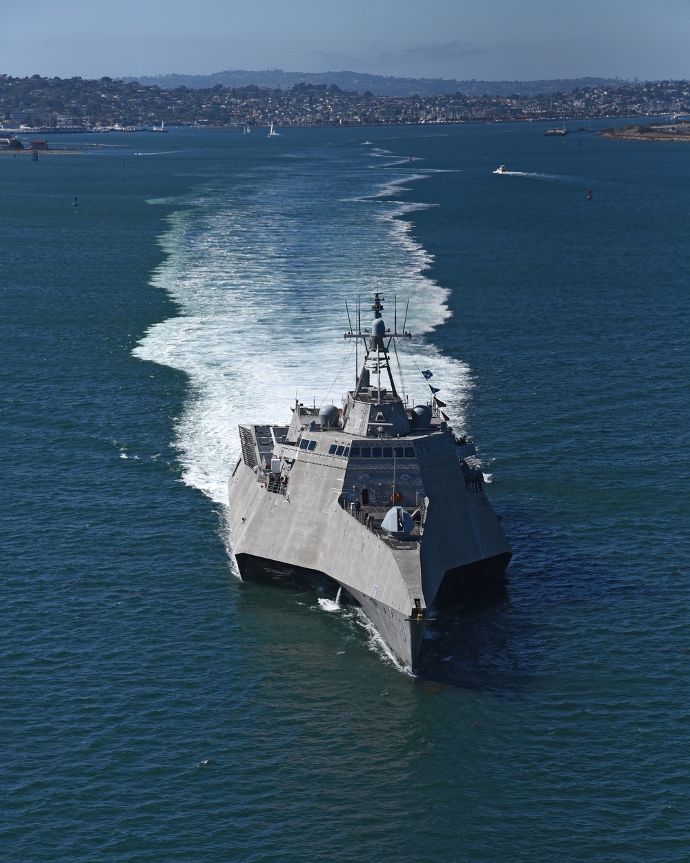 USS Montgomery Departs San Diego Harbor