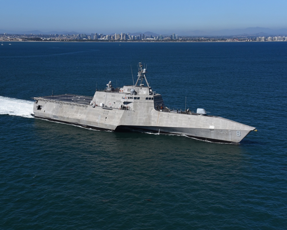 USS Montgomery Departs San Diego Harbor