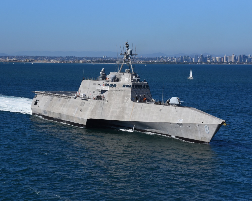 USS Montgomery Departs San Diego Harbor