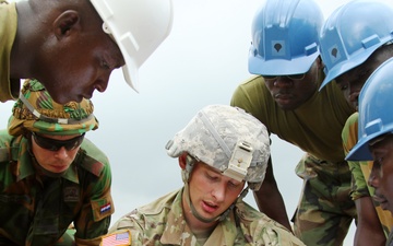 U.S. and Ghana Army Engineers build structures, partnership