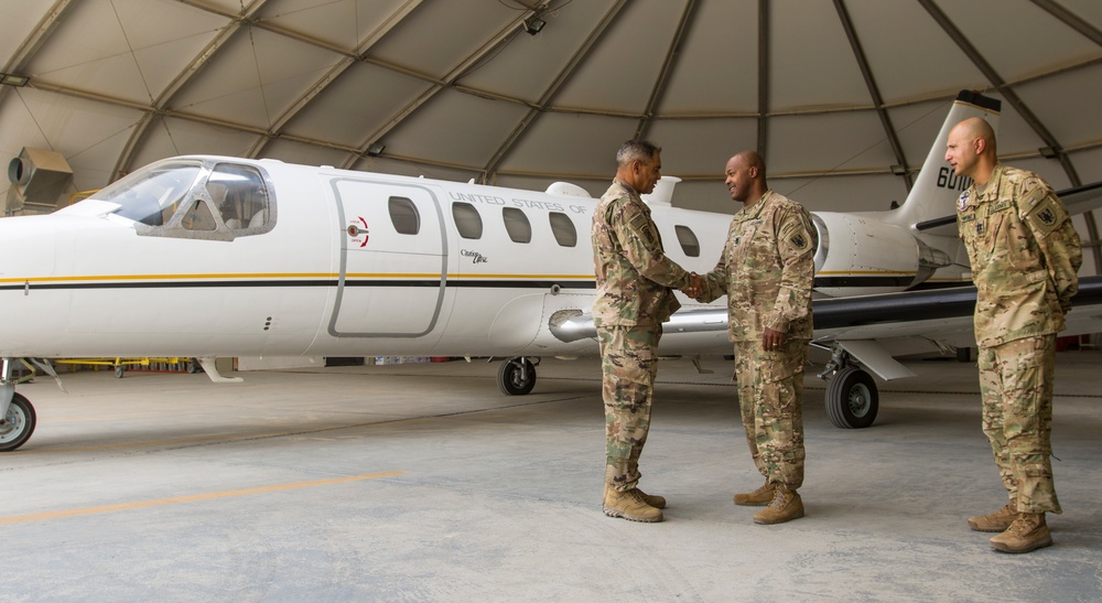 Lt. Gen. Michael X. Garrett, U.S. Army Central commanding general visits Soldiers with UC-35 Jet Det