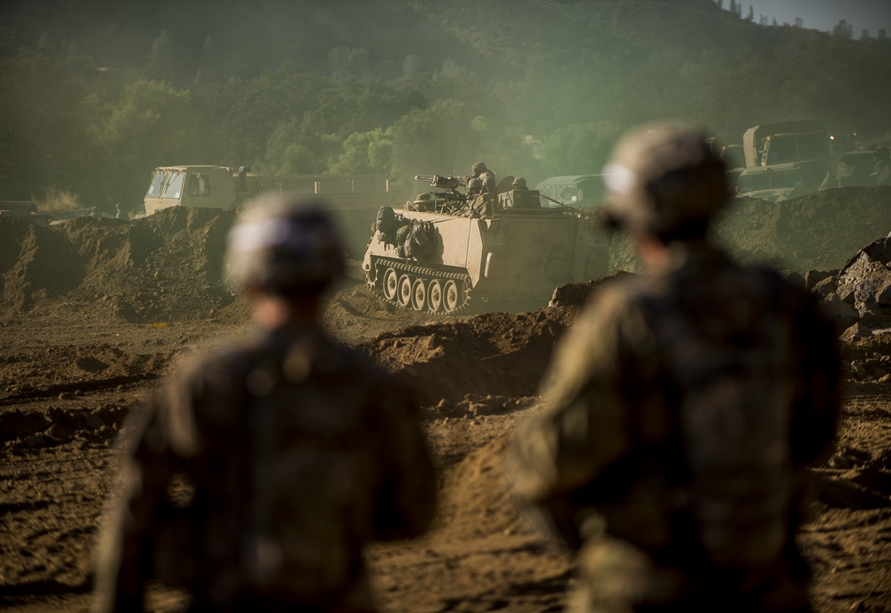 Combat engineers breach through enemy territory to gain ground