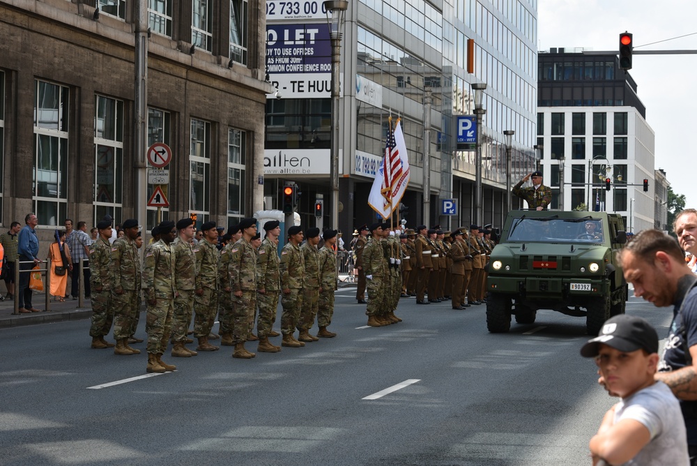 USAREUR Soldiers march in Belgian National Day Parade