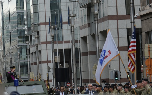 USAREUR Soldiers march in Belgian National Day Parade