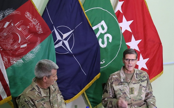 Nicholson, Votel press conference in Kabul