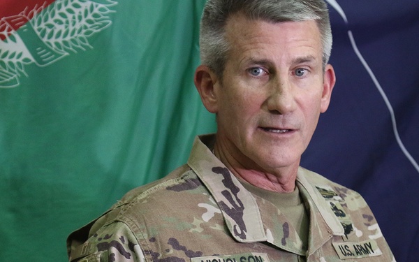 Nicholson, Votel press conference in Kabul