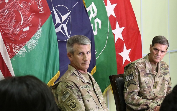 Nicholson, Votel press conference in Kabul