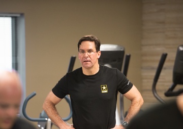 Secretary of the Army conducts Physical Fitness with Indiana National Guard LifeFit Program