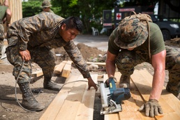 Hammers and shovels: Marines pitch in with Guatemalans to help those displaced by volcano