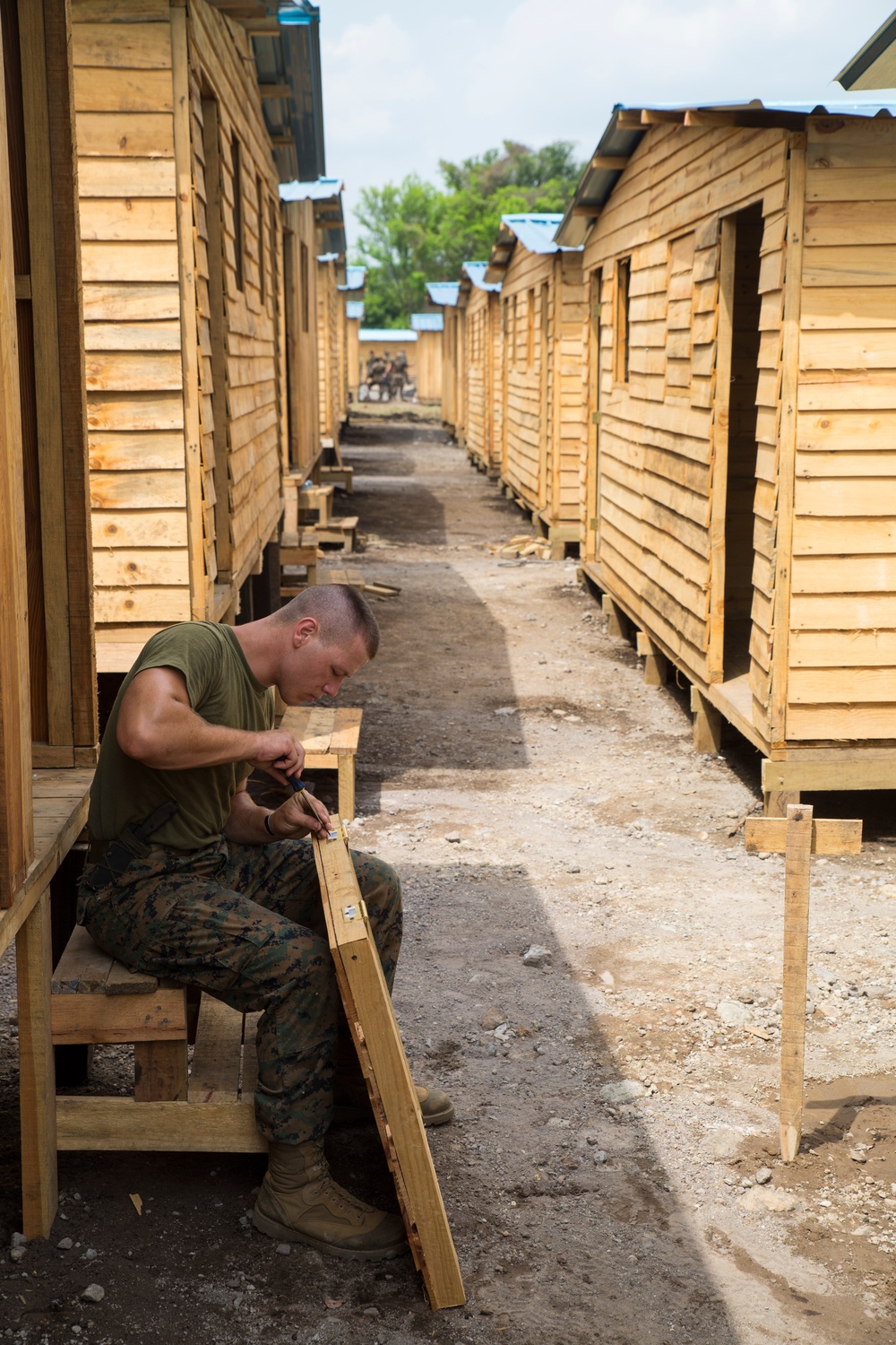 Hammers and shovels: Marines pitch in with Guatemalans to help those displaced by volcano