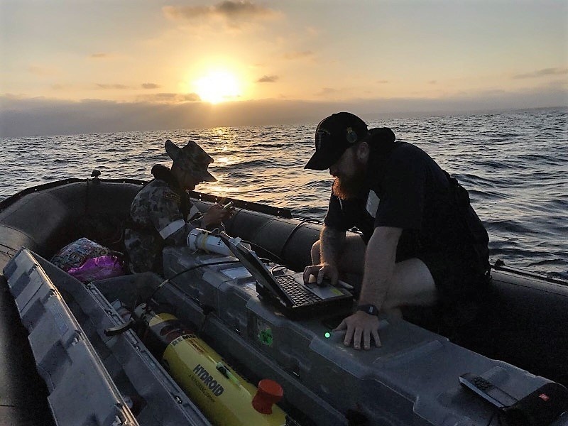 Royal Australian Navy and Royal New Zealand Navy conducting mine hunting with unmanned underwater vehicles
