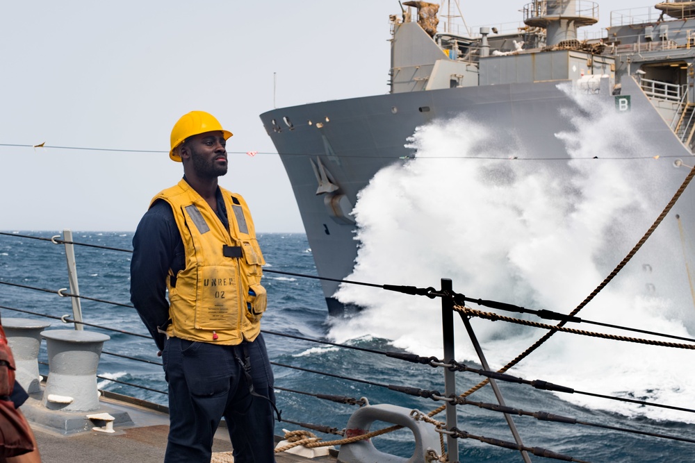 USS Jason Dunham (DDG 109) UNREP with USNS Richard E. Byrd (T-AKE 4)