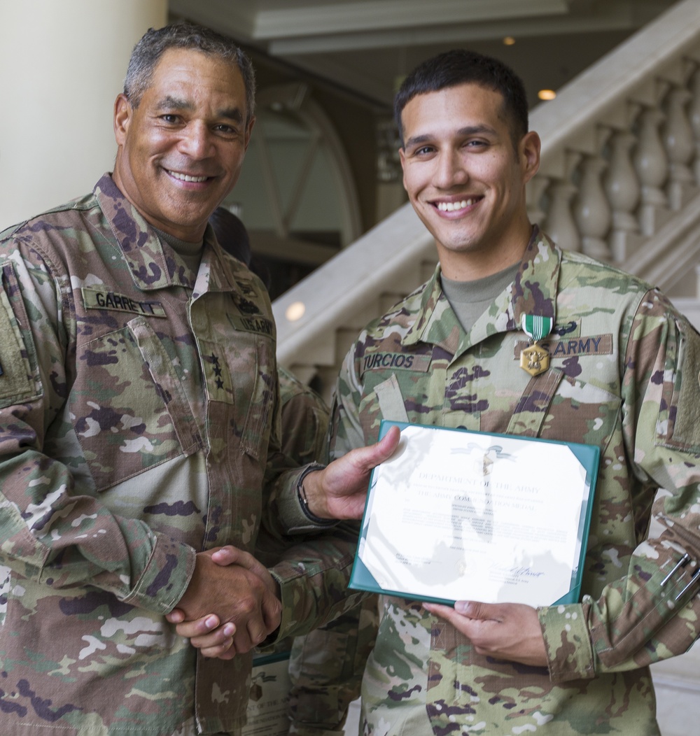 U.S Army Lt. Gen. Michael X. Garrett, U.S. Army Central Commanding General Presents Awards to his Protective Service Detail