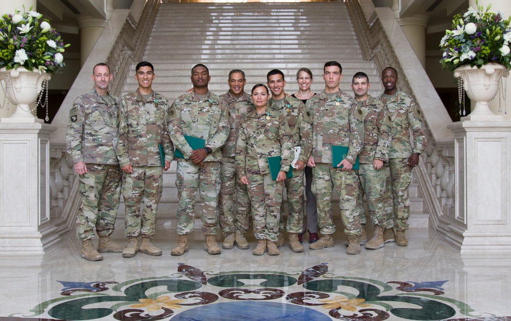 U.S Army Lt. Gen. Michael X. Garrett, U.S. Army Central Commanding General Presents Awards to his Protective Service Detail