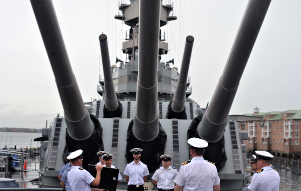 Royal Navy holds commissioning ceremony aboard USS Wisconsin