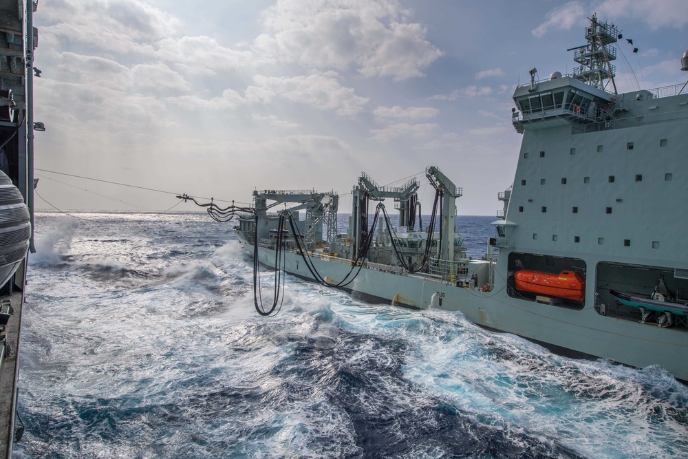 HMAS Adelaide (L01) Conducts RAS With Supply Ship MV Asterix During RIMPAC