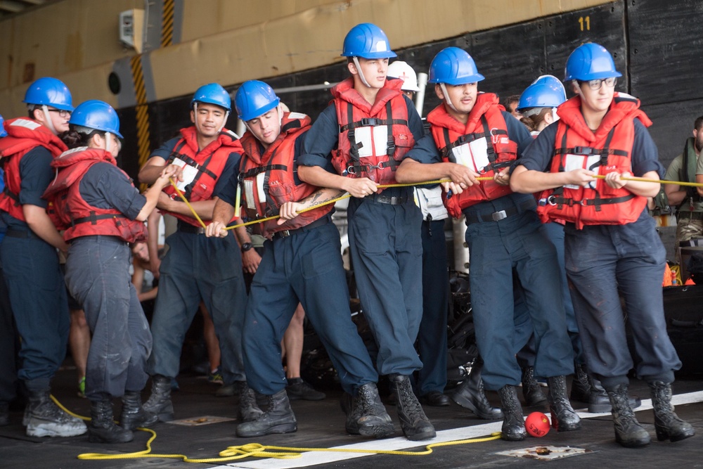 USS Harpers Ferry conducts well deck operations supporting RIMPAC