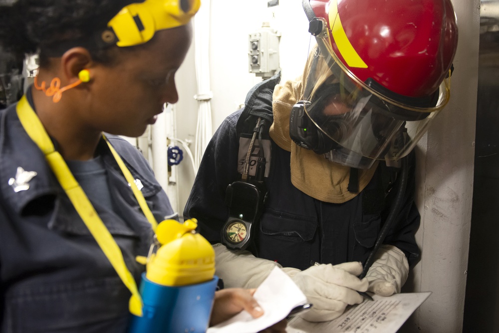 USS Preble (DDG 88) conducts general quarters drill