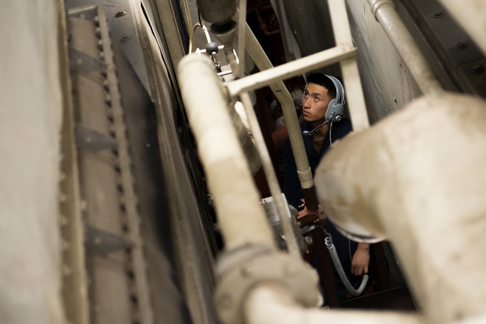 Seaman stands watch on board USS Preble (DDG 88) during RIMPAC 2018